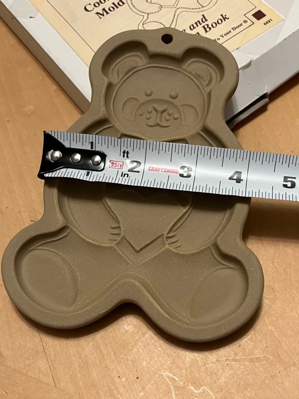 The Pampered Chef Teddy Bear Heart Clay Cookie Mold